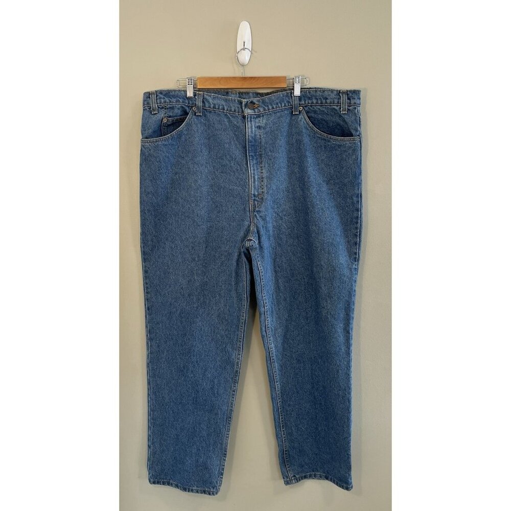 Levi’s 504 Vintage Leather‎ Tag 46 X 30, Medium Wash Relaxed Fit  (45X30 Actual)
